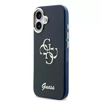 Guess IML 4G Script Metal Logo dėklas skirtas iPhone 17 Mėlyna