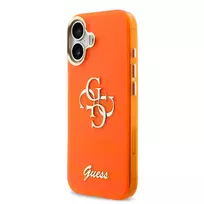 Guess IML 4G Script Metal Logo dėklas skirtas iPhone 17 Oranžinis