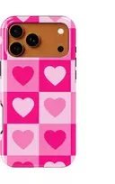 Voltuna Dėklas „Rožinė Heart Checkers“ su MagSafe Apple iPhone 13-17 modeliams