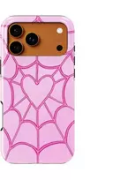 Voltuna Dėklas „Rožinė Heart Web“ su MagSafe Apple iPhone 13-17 modeliams