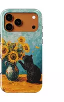 Voltuna Dėklas „Starry Sunflowers & Cat“ su MagSafe Apple iPhone 13-17 modeliams