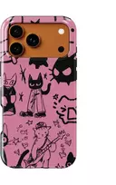 Voltuna Dėklas „Rožinė Sketchy Cat Chaos“ su MagSafe Apple iPhone 13-17 modeliams