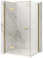 Dušo kabina Rea Atlas, 90x90 cm, Brushed Gold, kairė