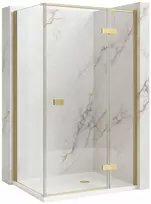 Dušo kabina Rea Atlas, 90x80 cm, Brushed Gold, dešinė
