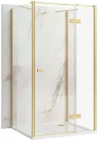 Dušo kabina Rea Atlas II, 90x90 cm, Brushed Gold, dešinė