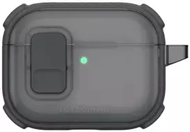 „AmazingThing Titan Pro Mag“ skaidrus dėklas, skirtas „AirPods Pro 3“ - Juodas
