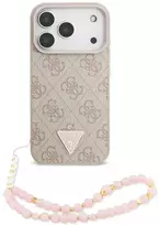 „Guess 4G Strap Triangle Logo MagSafe“ dėklas, skirtas iPhone 17 Pro - Rožinė
