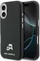 „Karl Lagerfeld Karl & Choupette Head Pins Saffiano MagSafe“ dėklas, skirtas „iPhone 17“ - Juodas