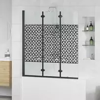 Dušo kabineto uždanga Juoda ir permatoma 130 x 130 cm