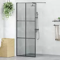 Įėjimo dušo siena Juoda 80 x 195 cm grūdintas stiklas