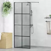 Įėjimo dušo siena Juoda 80 x 195 cm grūdintas stiklas
