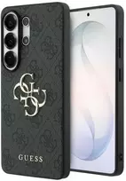Guess PU 4G Metal Logo dėklas skirtas Samsung Galaxy S25 Ultra pilkos spalvos