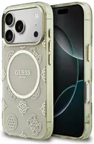 „Guess IML Peony Dot MagSafe“ dėklas, skirtas „iPhone 17 Pro“ – rusvai geltonas