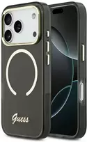 Dėklas Guess IML Script Metal MagSafe Case for iPhone 17 Pro - Juodas