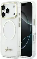„Guess IML Script Metal MagSafe“ dėklas, skirtas „iPhone 17 Pro“ – skaidrus