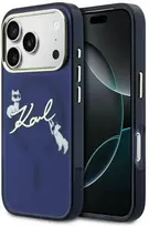 Dėklas Karl Lagerfeld IML Choupettes Karl Script Logo MagSafe Case for iPhone 17 Pro Max - Mėlyna