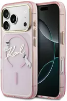 Dėklas Karl Lagerfeld IML Choupettes Karl Script Logo MagSafe Case for iPhone 17 Pro - Rožinė