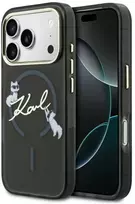 Dėklas Karl Lagerfeld IML Choupettes Karl Script Logo MagSafe Case for iPhone 17 Pro - Juodas
