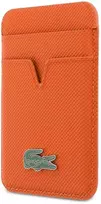 Dėklas Lacoste PU Iconic Petit Pique MagSafe Wallet oranžinės spalvos