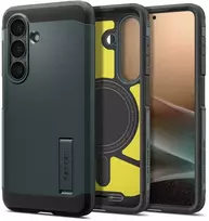 Spigen Tough Armor Mag MagSafe dėklas skirtas Samsung Galaxy S26 – žalios spalvos