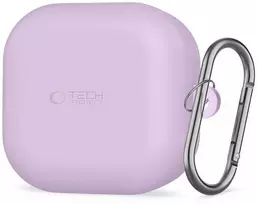 Dėklas „Tech-Protect“ silikoninis laikiklis „Samsung Galaxy Buds 4 / 4 Pro“, levandų spalvos