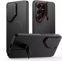 Dėklas Tech-Protect Kevlar Aura MagSafe Samsung Galaxy S26 Ultra juodos spalvos/oranžinės spalvos