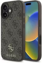 Guess PU 4G Small Metal Logo MagSafe dėklas skirtas Apple iPhone 16 Plus Brown