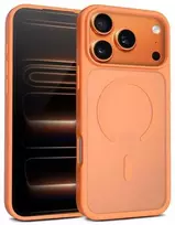 Dėklas Crong Hybrid Matte Magnetic - MagSafe iPhone 17 Pro Max Case (Oranžinis)
