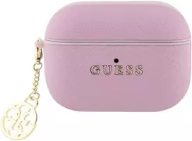 Guess Saffiano 4G Charm dėklas skirtas AirPods Pro 2 Rožinė