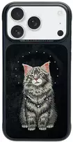 „Nimmy Lucky Fashion Cat“ „MagSafe“ dėklas, skirtas „iPhone 17 Pro Max“ - juodas