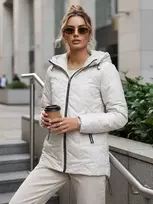 Moteriška šviesiai pilka dygsniuota striukė Almi