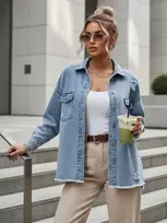 Moteriška mėlyna džinsinė striukė Tona