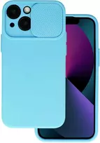 Topt Camshield Soft dėklas skirtas Apple iPhone 15 Plus Light mėlynos spalvos
