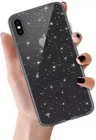 Topt Crystal Glitter dėklas skirtas Apple iPhone X/XS (5,8″) sidabro spalvos