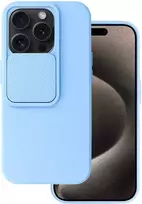 Dėklas Blue Mėlyna Camshield Soft skirtas Apple iPhone 15 Pro Light mėlynas