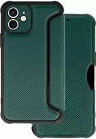 Topt Razor Carbon Book dėklas skirtas Apple iPhone 12 dark žalios spalvos