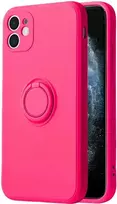 Dėklas Vennus Silicone Ring skirtas Apple iPhone 12 rožinės spalvos