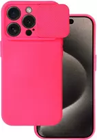 Topt Camshield Soft dėklas skirtas Apple iPhone 15 Pro Max rožinės spalvos