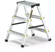 Dvipusės aliuminio kopėčios, Drabest PRO 2x3, geltona ir juoda apdaila