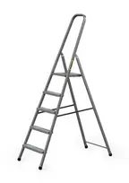 Vienpusės plieninės kopėčios Drabest HOME, 5 laipteliai, pilkos spalvos (125 kg)