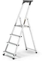 Buitinės kopėčios HOME DRABEST ALD4 vienpusės su lentyna, 4 pakopų, juoda