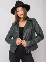 Tamsiai žalia striukė