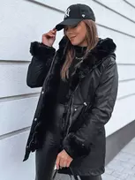 Juoda moteriška striukė su juodu kailiu Arctic
