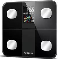 Virtuvinės svarstyklės „RunStar 4E SmartView“ kūno svarstyklės, juodos (FG2019LB)