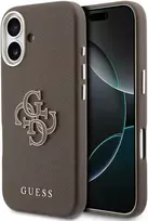 Guess PU Resin Logo dėklas skirtas Apple iPhone 17 Brown