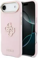 Guess PU Resin Logo dėklas skirtas Apple iPhone Air Rožinė