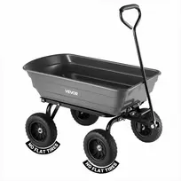 Sodo savivartis vežimėlis augalams, dirvožemiui, derliui, su 90° greito išvertimo mechanizmu ir 180° besisukančiais ratais, kiemo vežimas, ūkinis vežimėlis