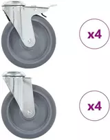 Ratukai, 8vnt., 125mm, pasukami, varžtu tvirtinami