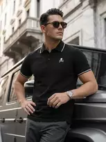 Vyriški juodi polo marškinėliai Skull