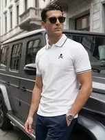 Vyriški balti polo marškinėliai Skull